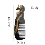 peigne en corne chinois phenix noir