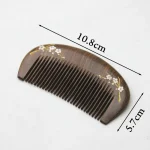 peigne artisanal en bois fleurs de cerisier