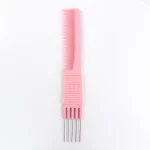 peigne afro à 2 têtes en carbone rose