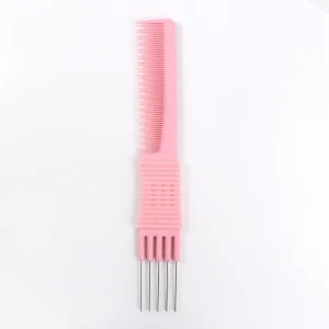 peigne afro à 2 têtes en carbone rose