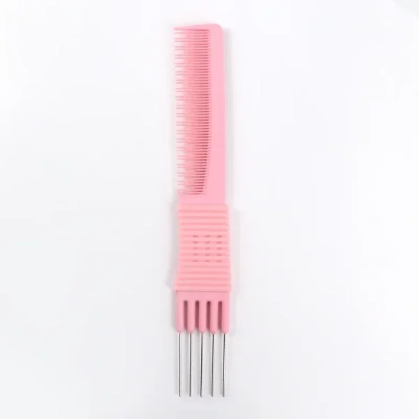 peigne afro à 2 têtes en carbone rose