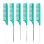 peigne à queue en metal vert lot de 6