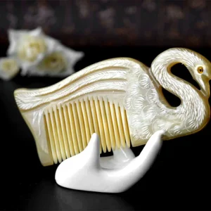 peigne en corne chinois cygne naturel